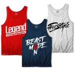 Pack of 3 Beast Legend Mode Printed Tank Tops For Mens