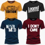 Pack of 4 Limited Legend Dont Mind Mens Printed T-Shirts