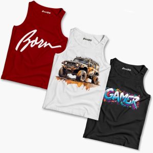 Pack of 3 Born Gamer Kids Printed Tank Tops