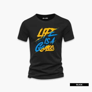 Life Is A Game Printed Half Sleeve T-Shirt For Men