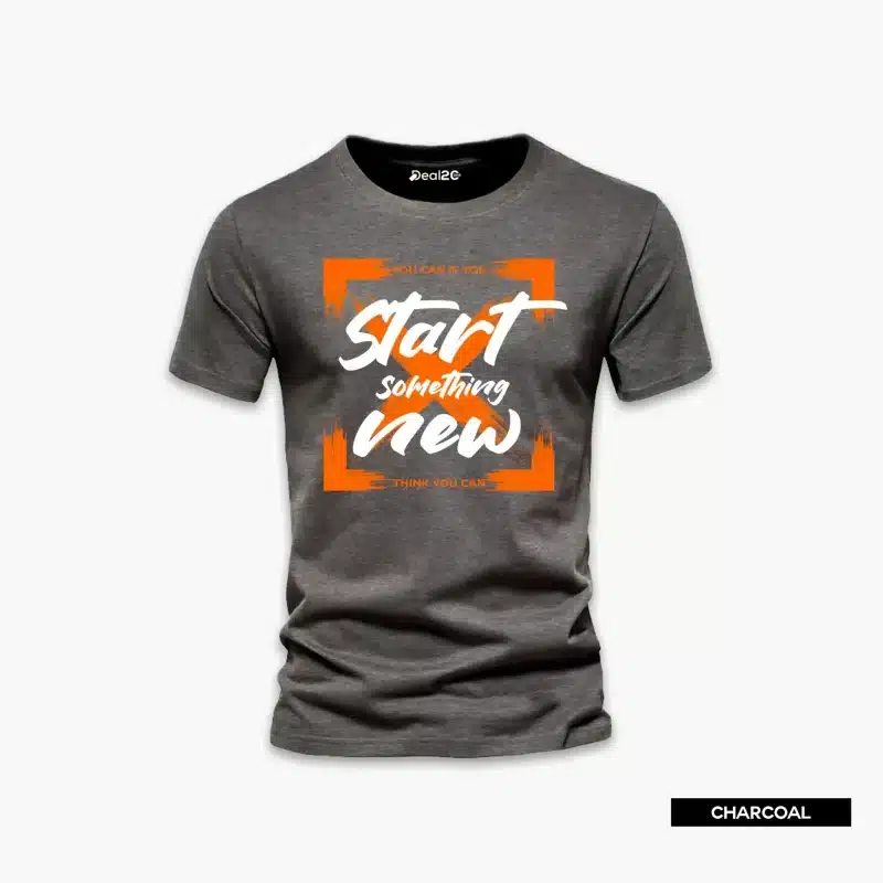 Start Something New Printed Half Sleeve T-Shirt For Men