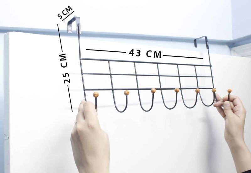 Pack of 2 Multipurpose 7 Hook Plain Over The Door Hanger