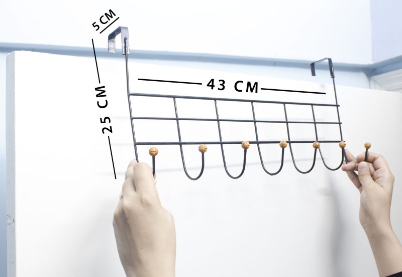 Pack of 2 Multipurpose 7 Hook Plain Over The Door Hanger
