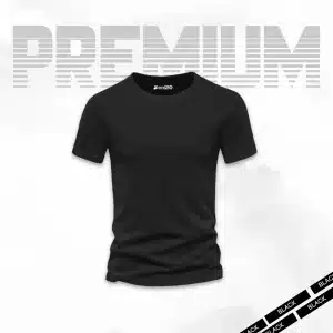 Black Basic Half Sleeves T-Shirt For Men
