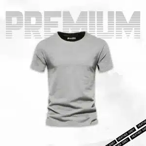 Heather Grey Basic Half Sleeves T-Shirt For Men
