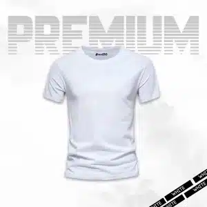 White Basic Half Sleeves T-Shirt For Men