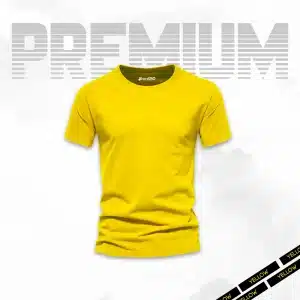 Yellow Basic Half Sleeves T-Shirt For Men