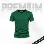 Bottle Green Basic Half Sleeves T-Shirts For Men