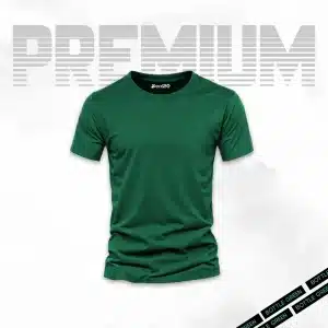 Bottle Green Basic Half Sleeves T-Shirts For Men