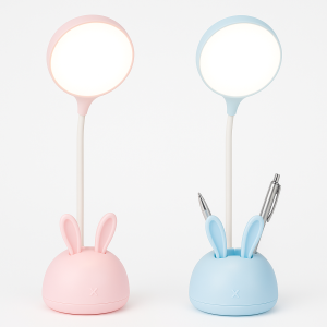 Cute LED Desk Lamp With Pen Holder USB Rechargeable for Kids Study Tables