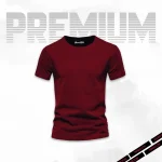 Maroon Basic Half Sleeves T-Shirts For Men