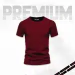Maroon Basic Half Sleeves T-Shirts For Men