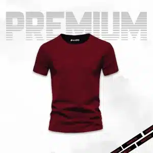 Maroon Basic Half Sleeves T-Shirts For Men