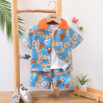 Coconut Tree Beach Printed Summer Short Suit For Kids