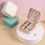 Mini PU Leather Travel Jewellery Box Organizer