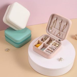 Mini PU Leather Travel Jewellery Box Organizer