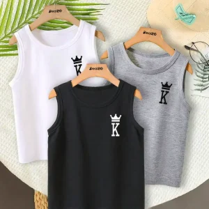 Pack Of 3 K Spades printe tank tops