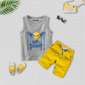 Hello Summer Printed Sando Suit For Kids