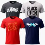 Pack of 4 Outbreak King X Mens Printed T-Shirts