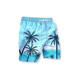 Men Polyester Coconut Beach Printed Short