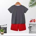 Fire Truck Printed Summer Short Suit For Kids