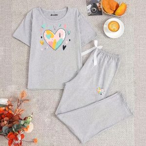 Love in Comfort Cute Heart Summer Set For Girls