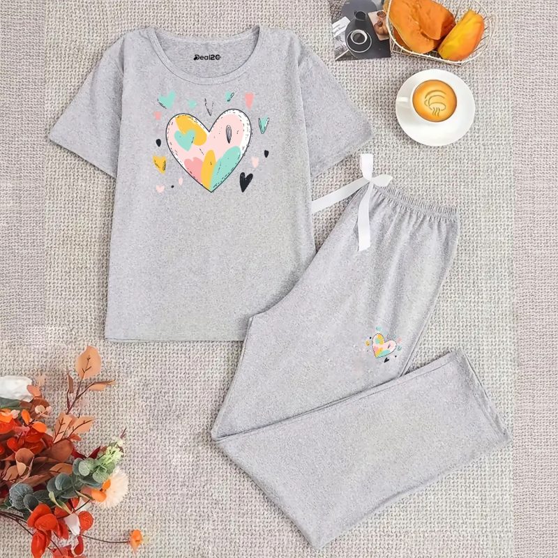 Love in Comfort Cute Heart Summer Set For Girls