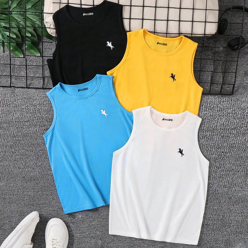 Pack of 4 Prancing Horse Kids Printed Tank Tops