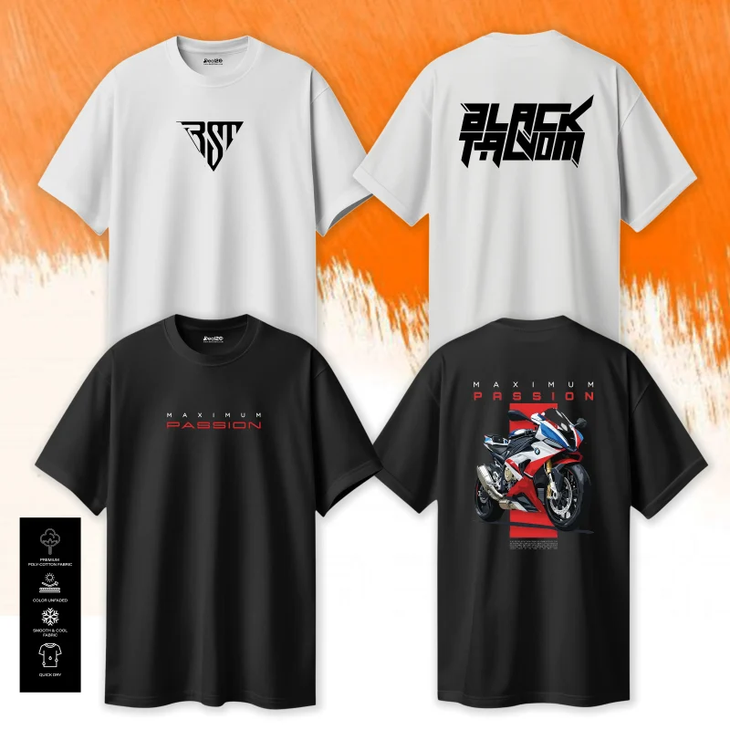 Pack of 2 Maximum Passion Oversized Printed T-Shirts For Men