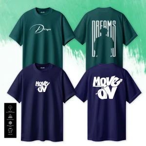 Pack of 2 Move On to Dream Oversized Printed T-Shirts For Men