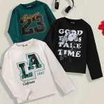 Pack of 3 Chicago Cali Time Printed Long Sleeve T-shirts For Tween Kids