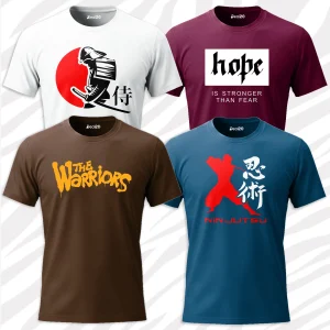 Pack of 4 Ninja Hope Warriors Mens Printed T-Shirts
