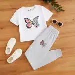 Butterfly Bloom Summer Trouser Suit For Girls