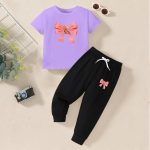 Butterfly Printed Sweatshirt Tracksuit For Girls