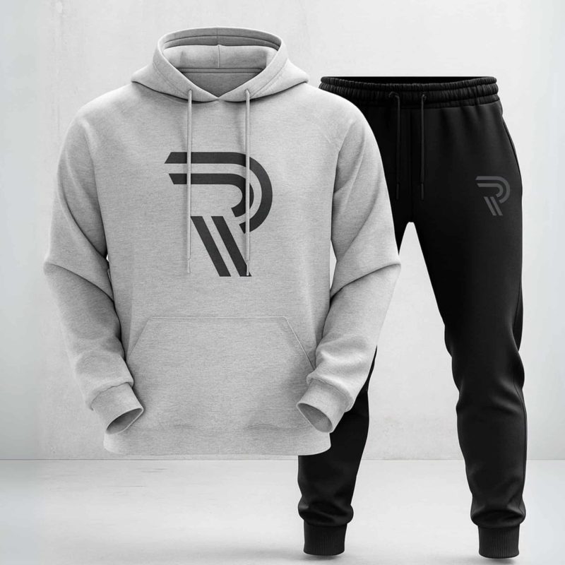 Contrast Letter Printed Hooded Tracksuit for Mens