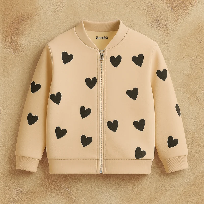 Kindred Hearts – Soft Zip-Up Jacket for Girls