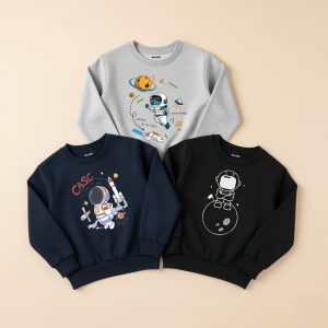Pack of 3 Astronaut On The Moon Printed Sweatshirts for Young Kids