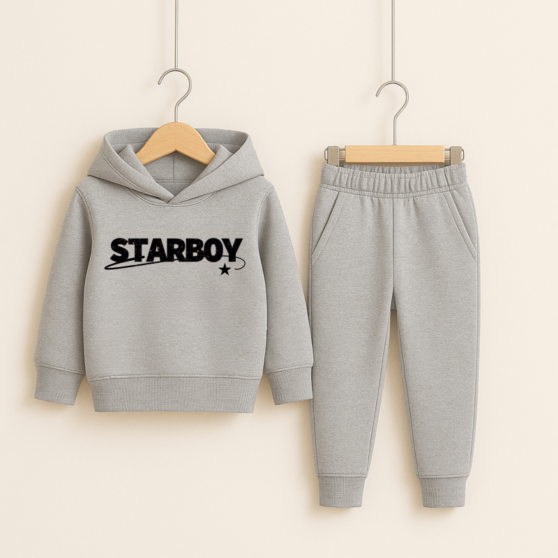 Star Boy Printed H-Grey Hooded Tracksuit for Tween Kids Star Boy Printed H-Grey Hooded Tracksuit for Tween Kids