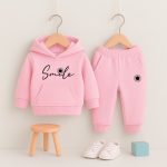 Pink Smile Printed Hooded Tracksuit for Girls