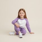 Girls Two-Tone Winter Tracksuit - Purple & White