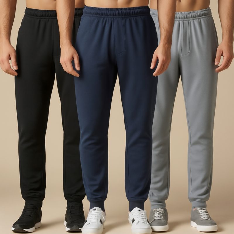 Bundle of 3 Men's Warm Sweatpants for Winter