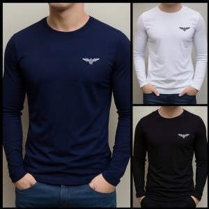 Pack of 3 Winged Print Long Sleeve T-Shirts for Men