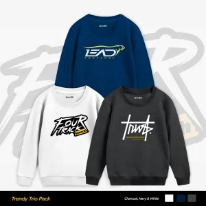 Pack of 3 Lead Four Track Printed Sweatshirts for Tween Kids