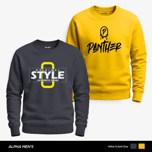 Pack of 2 Panther Style Printed Sweatshirts for Mens
