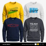 Pack of 4 Strength Team Art Printed Sweatshirts for Mens