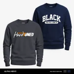 Pack of 2 Black Hard-Tuned Printed Sweatshirts for Mens