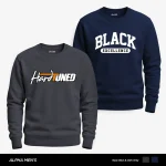 Pack of 2 Black Hard-Tuned Printed Sweatshirts for Men's