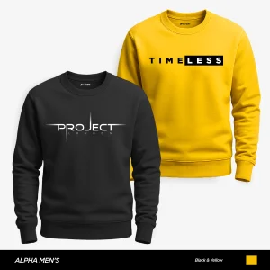 Pack of 2 Project Time Printed Sweatshirts for Mens