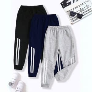 Bundle of 3 Sporty Stripe Fleece Sweatpants For Kids