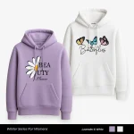 Pack of 2 Beauty Butterfly Printed Hoodies for Women